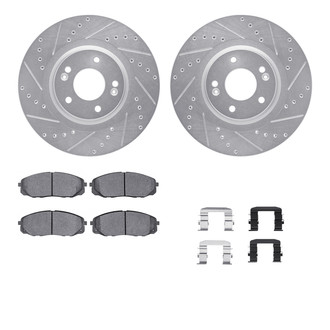 R1 Concepts® - Drilled and Slotted Front Brake Kit with Optimum OE Pads