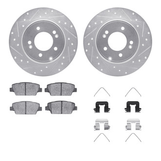R1 Concepts® - Drilled and Slotted Rear Brake Kit with Optimum OE Pads