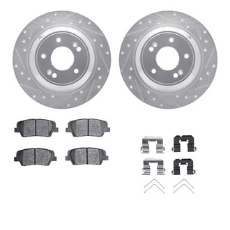 R1 Concepts® - Drilled and Slotted Rear Brake Kit with Optimum OE Pads