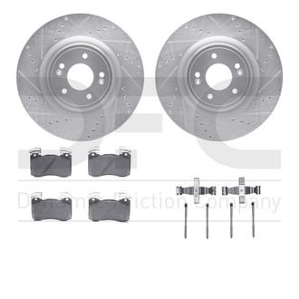 R1 Concepts® - Drilled and Slotted Front Brake Kit with Optimum OE Pads