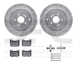 R1 Concepts® - Drilled and Slotted Rear Brake Kit with Optimum OE Pads