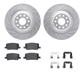 R1 Concepts® - Drilled and Slotted Rear Brake Kit with Optimum OE Pads