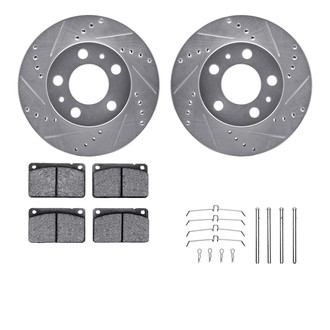 R1 Concepts® - Drilled and Slotted Front Brake Kit with Optimum OE Pads