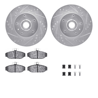 R1 Concepts® - Drilled and Slotted Front Brake Kit with Optimum OE Pads