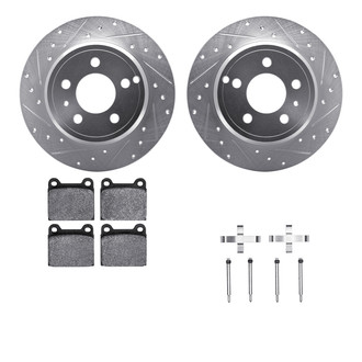 R1 Concepts® - Drilled and Slotted Rear Brake Kit with Optimum OE Pads