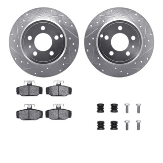 R1 Concepts® - Drilled and Slotted Rear Brake Kit with Optimum OE Pads