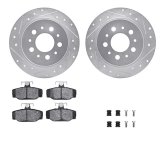 R1 Concepts® - Drilled and Slotted Rear Brake Kit with Optimum OE Pads