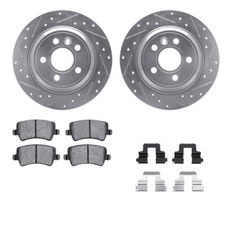 R1 Concepts® - Drilled and Slotted Rear Brake Kit with Optimum OE Pads