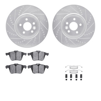R1 Concepts® - Drilled and Slotted Front Brake Kit with Optimum OE Pads