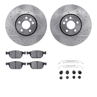R1 Concepts® - Drilled and Slotted Front Brake Kit with 5000 OE Pads