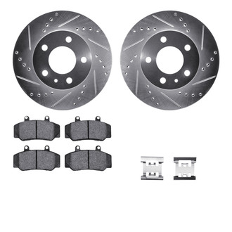 R1 Concepts® - Drilled and Slotted Front Brake Kit with Optimum OE Pads