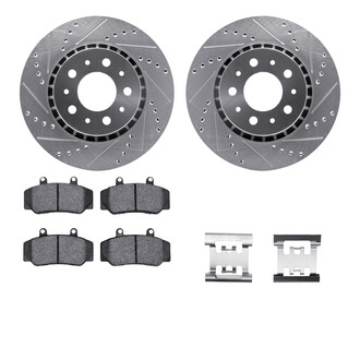 R1 Concepts® - Drilled and Slotted Front Brake Kit with Optimum OE Pads