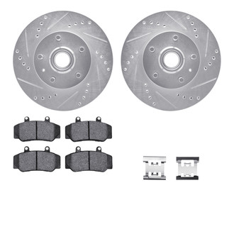 R1 Concepts® - Drilled and Slotted Front Brake Kit with Optimum OE Pads