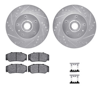 R1 Concepts® - Drilled and Slotted Front Brake Kit with Optimum OE Pads