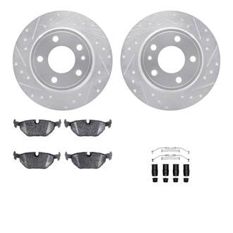 R1 Concepts® - Drilled and Slotted Rear Brake Kit with Optimum OE Pads