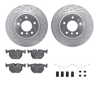 R1 Concepts® - Drilled and Slotted Rear Brake Kit with Optimum OE Pads