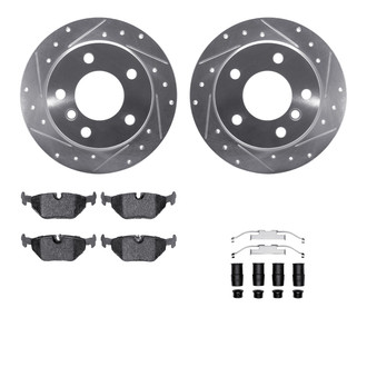 R1 Concepts® - Drilled and Slotted Rear Brake Kit with Optimum OE Pads