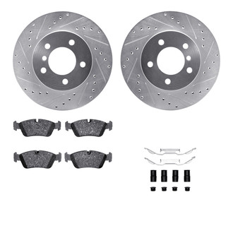 R1 Concepts® - Drilled and Slotted Front Brake Kit with Optimum OE Pads