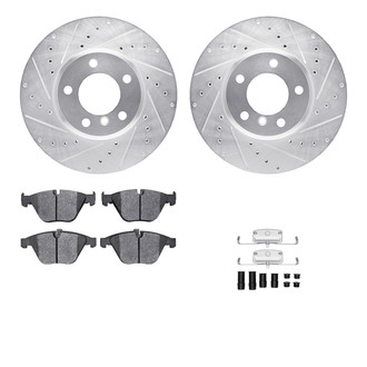 R1 Concepts® - Drilled and Slotted Front Brake Kit with Optimum OE Pads