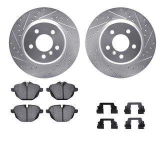 R1 Concepts® - Drilled and Slotted Rear Brake Kit with Optimum OE Pads