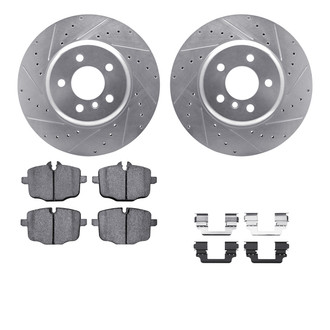 R1 Concepts® - Drilled and Slotted Rear Brake Kit with Optimum OE Pads