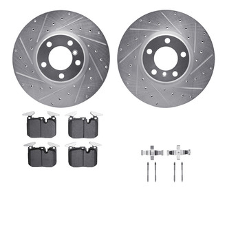 R1 Concepts® - Drilled and Slotted Front Brake Kit with Optimum OE Pads