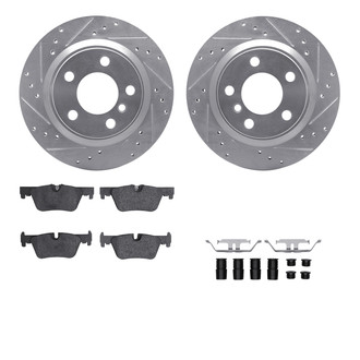 R1 Concepts® - Drilled and Slotted Rear Brake Kit with Optimum OE Pads