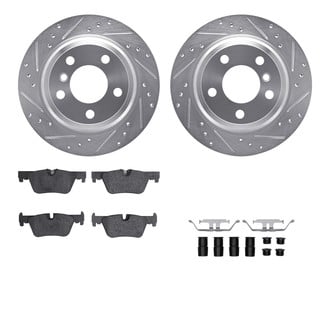 R1 Concepts® - Drilled and Slotted Rear Brake Kit with Optimum OE Pads