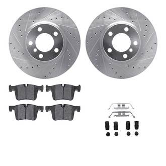 R1 Concepts® - Drilled and Slotted Front Brake Kit with Optimum OE Pads