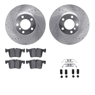 R1 Concepts® - Drilled and Slotted Front Brake Kit with Optimum OE Pads