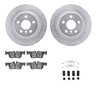 R1 Concepts® - Drilled and Slotted Rear Brake Kit with Optimum OE Pads
