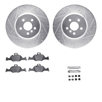 R1 Concepts® - Drilled and Slotted Front Brake Kit with Optimum OE Pads