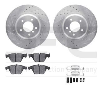 R1 Concepts® - Drilled and Slotted Front Brake Kit with Optimum OE Pads