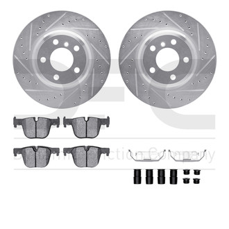 R1 Concepts® - Drilled and Slotted Rear Brake Kit with Optimum OE Pads