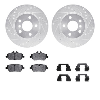 R1 Concepts® - Drilled and Slotted Front Brake Kit with Optimum OE Pads