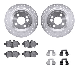 R1 Concepts® - Drilled and Slotted Rear Brake Kit with Optimum OE Pads