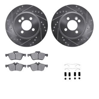 R1 Concepts® - Drilled and Slotted Front Brake Kit with Optimum OE Pads