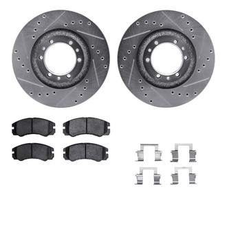R1 Concepts® - Drilled and Slotted Front Brake Kit with 5000 OE Pads