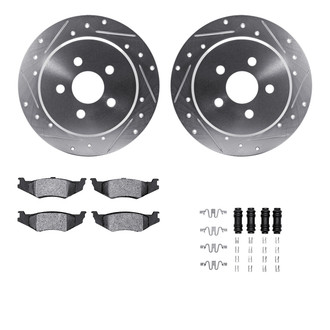 R1 Concepts® - Drilled and Slotted Rear Brake Kit with Optimum OE Pads