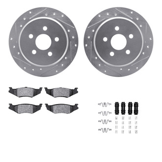 R1 Concepts® - Drilled and Slotted Rear Brake Kit with Optimum OE Pads