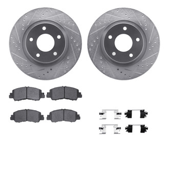 R1 Concepts® - Drilled and Slotted Front Brake Kit with Optimum OE Pads