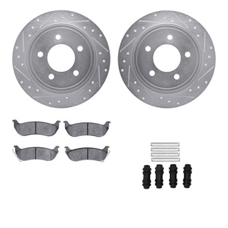 R1 Concepts® - Drilled and Slotted Rear Brake Kit with 5000 OE Pads