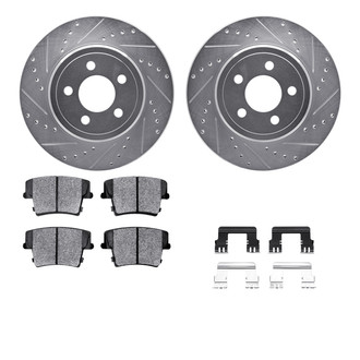 R1 Concepts® - Drilled and Slotted Rear Brake Kit with Optimum OE Pads