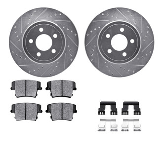 R1 Concepts® - Drilled and Slotted Rear Brake Kit with Optimum OE Pads