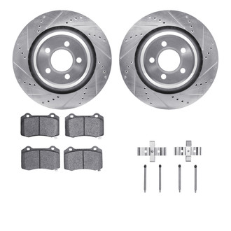 R1 Concepts® - Drilled and Slotted Rear Brake Kit with Optimum OE Pads