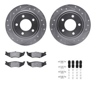 R1 Concepts® - Drilled and Slotted Rear Brake Kit with Optimum OE Pads