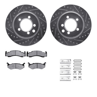 R1 Concepts® - Drilled and Slotted Front Brake Kit with 5000 OE Pads