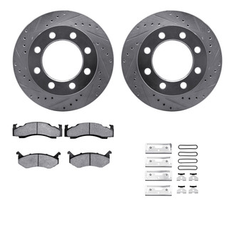 R1 Concepts® - Drilled and Slotted Front Brake Kit with 5000 OE Pads