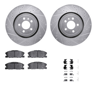 R1 Concepts® - Drilled and Slotted Front Brake Kit with Optimum OE Pads