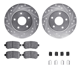 R1 Concepts® - Drilled and Slotted Rear Brake Kit with Optimum OE Pads